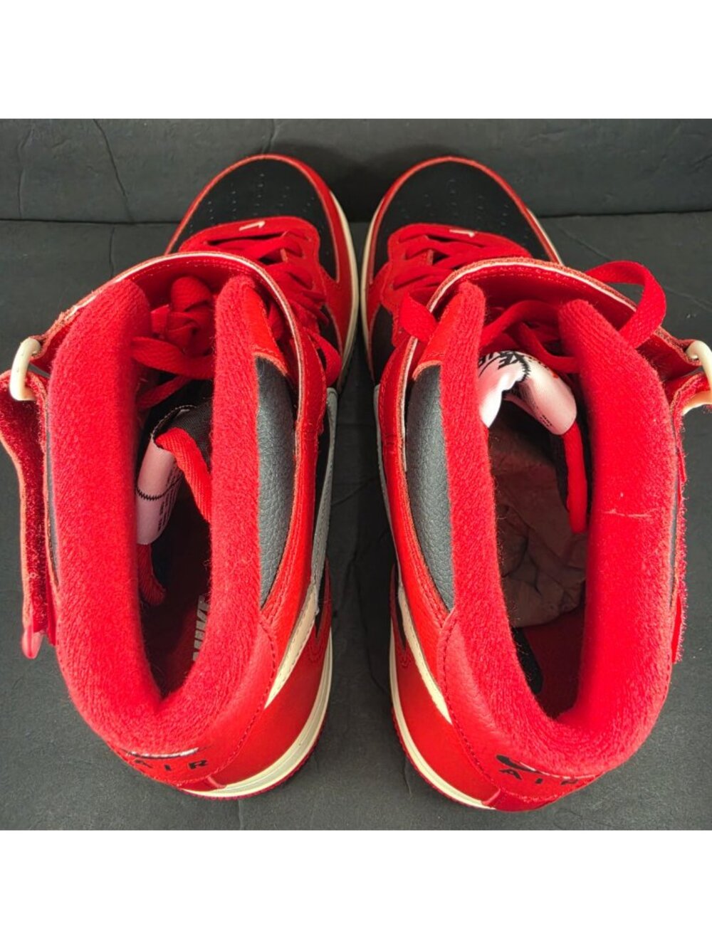 Nike Air Force 1 Mid 07 LV8 Split Red Black DZ2554-001 Men's Size 12 - Picture 8 of 15